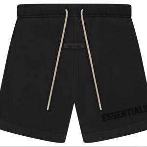 Fear of God Essentials Men's Crean Drawstring Jet Black Sweat Shorts